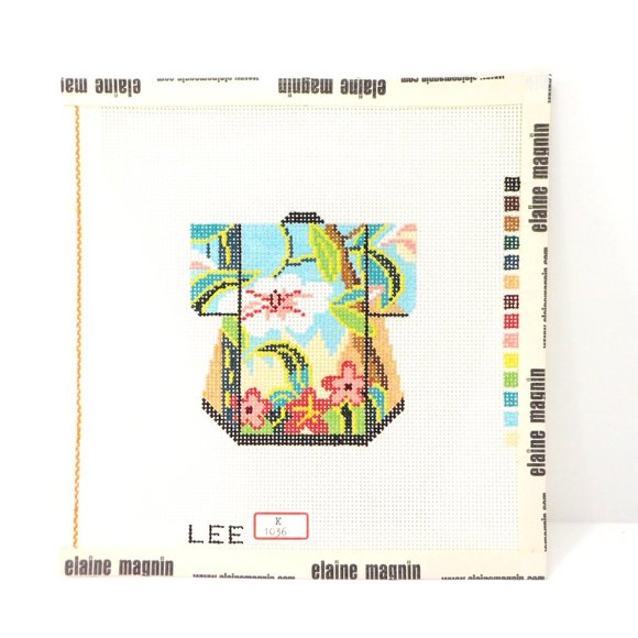 Lee Designs Japanese Flower Petite Kimono Needlepoint Canvas Hand Painted 18ct - Picture 2 of 4